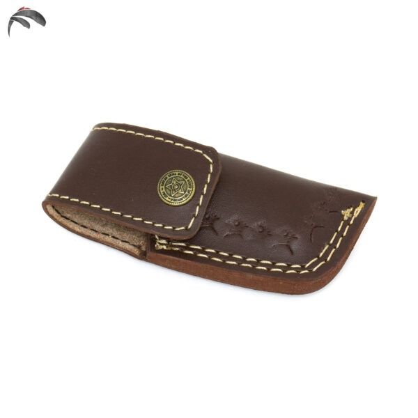 6.5 inch Damascus Steel Custom Handmade Camping Trekking Pocket Folder Utility Knife, Camel bone - Image 2