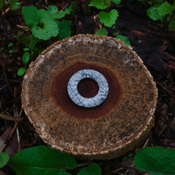 Circle Shape Damascus Steel Pendant - Image 2