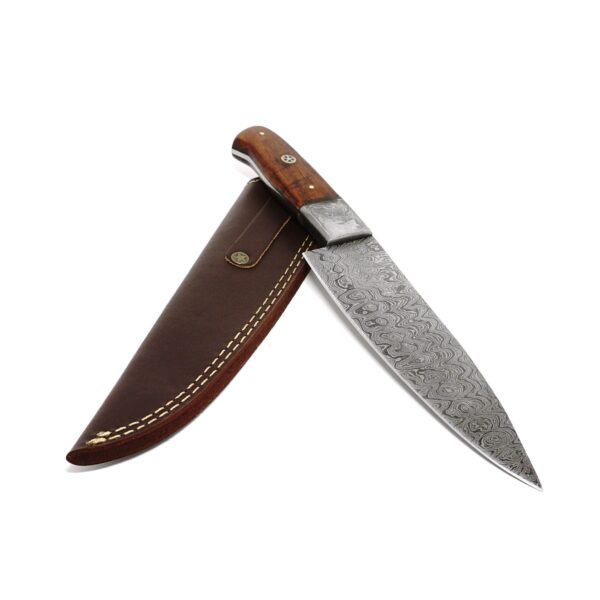 11 Inch Damascus Steel Hand Crafted Kitchen Chef Utility Dicing Knife, Rosewood