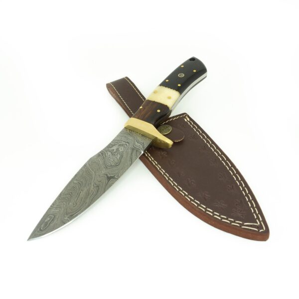 10.75 inch Damascus Steel Handmade Groomsmen Gift Hunting Camping Trekking Utility Collectible Knife