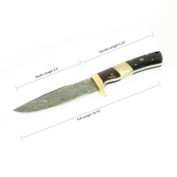 10.75 inch Damascus Steel Handmade Groomsmen Gift Hunting Camping Trekking Utility Collectible Knife - Image 2