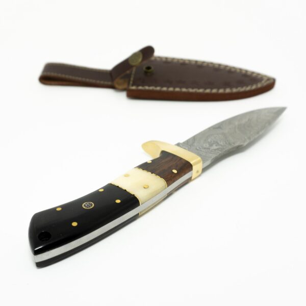 10.75 inch Damascus Steel Handmade Groomsmen Gift Hunting Camping Trekking Utility Collectible Knife - Image 4
