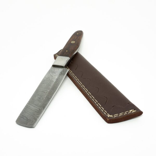 11 Inch Damascus Steel Handmade Kitchen Chef Utility Knife, Walnut Wood