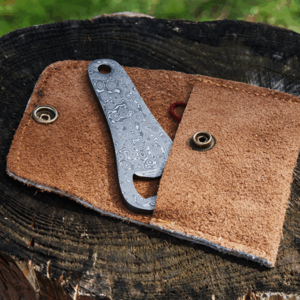 Bottle Opener Shape Damascus Steel Pendant