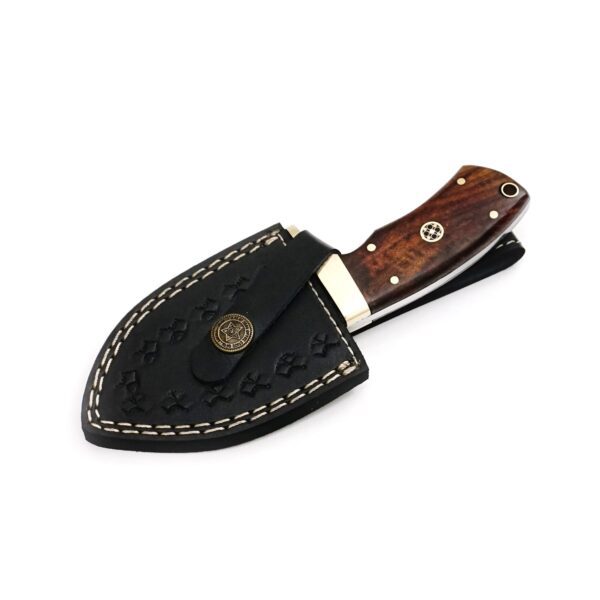 6.5 Inch Damascus Steel Handmade Camping Trekking Utility Collectible Knife with Gut Hook Engraved Christmas Day Gift - Image 7