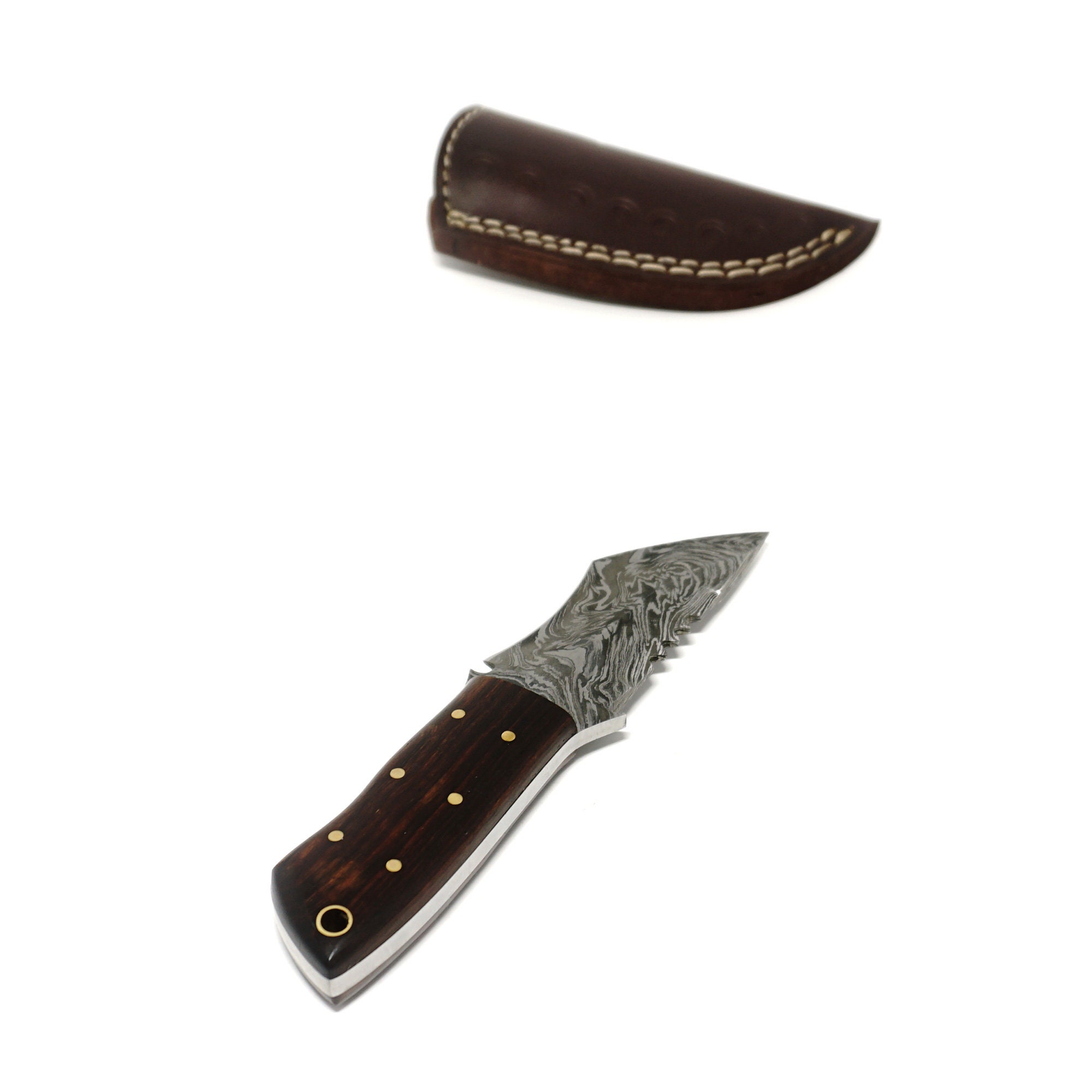 6.5 Inch Handmade Damascus Hunting Camping Tracking Groomsmen gift Utility Tanto Knife 6.5 Inch with Rosewood Engraved Christmas Day Gift - Image 4