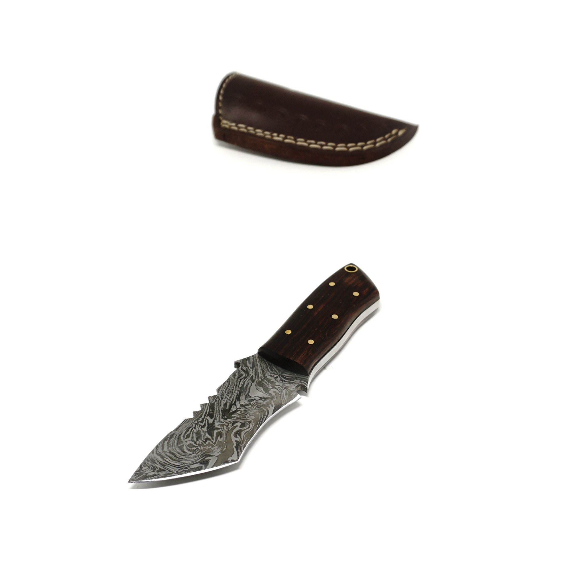 6.5 Inch Handmade Damascus Hunting Camping Tracking Groomsmen gift Utility Tanto Knife 6.5 Inch with Rosewood Engraved Christmas Day Gift - Image 5