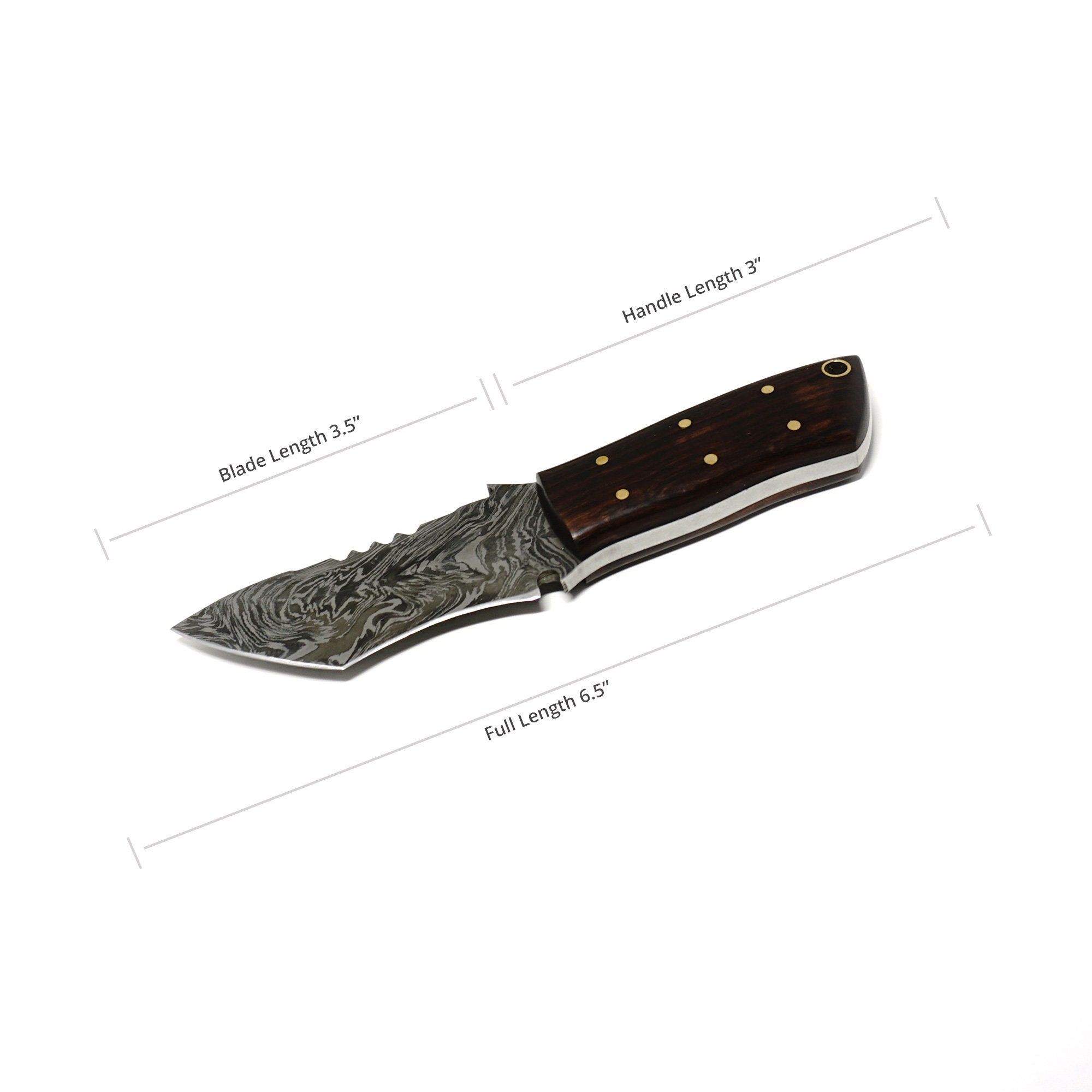 6.5 Inch Handmade Damascus Hunting Camping Tracking Groomsmen gift Utility Tanto Knife 6.5 Inch with Rosewood Engraved Christmas Day Gift - Image 3