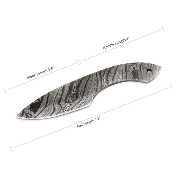 7.5 Inch Damascus Steel  Handmade Hunting Camping Trekking Collectible Knife Blank Blade ( Full Tang) Holiday Gift Sale - Image 3