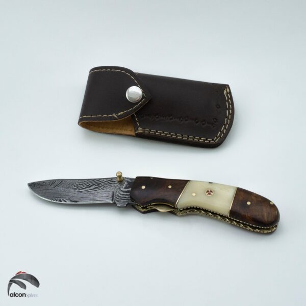 8 inch Damascus Steel Custom Handmade Camping Tracking Utility Groomsmen Gift  Collectible Crafting Pocket Knife Blade
