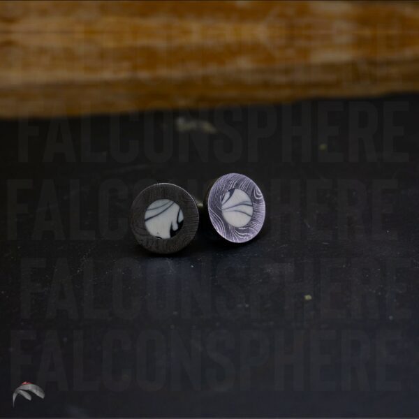 Damascus Steel Handmade Contemporary and Formal Round Cufflinks with Epoxy Resin, Gift for Him - Image 2