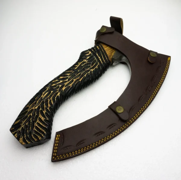 Handcrafted Viking Carbon Steel Pizza Axe Hatchet Perfect Gift for Birthdays - Image 3